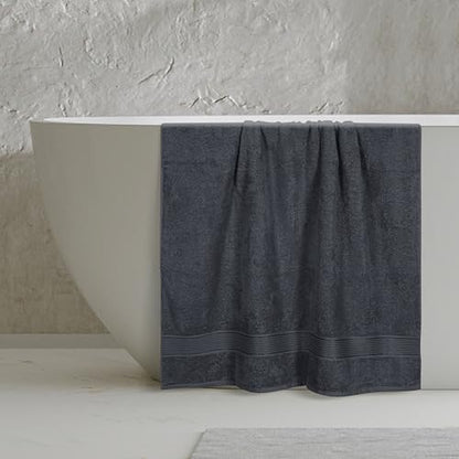 Belizzi Home Cotton 2 Pack Oversized Bath Sheet 35x70, Large Bath Sheet, Ultra Soft, Absorbent, Compact, Eco-Friendly, Recyclable, Quick Drying and Lightweight Towel - Charcoal Grey - color: Charcoal Grey, size: 2 Pack Bath Sheet