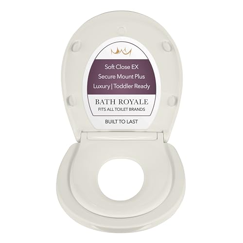 BATH ROYALE Potty Training Seat - Soft Close, Kingsport BR720-01, Round Biscuit/Linen, Adult & Child - color: Biscuit/Linen, size: Round