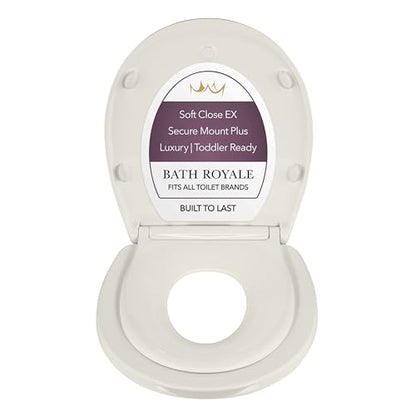 BATH ROYALE Potty Training Seat - Soft Close, Kingsport BR720-01, Round Biscuit/Linen, Adult & Child - color: Biscuit/Linen, size: Round