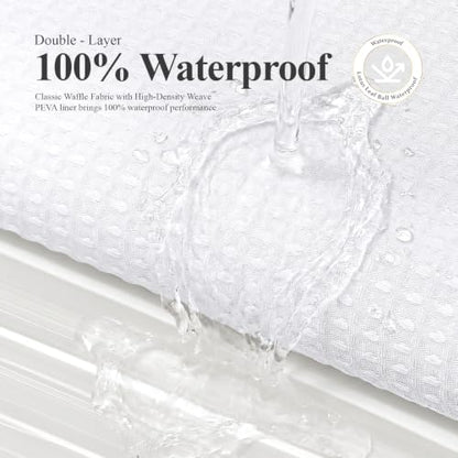 Extra Long 3 in 1 Waffle Shower Curtain Set with Liner 72x96 White | 96 Inch Extra Tall, Waterproof Clear PEVA Liner, 256GSM Heavy Duty Fabric, Hotel Luxury Shower Curtain for Bathroom, 12 Hooks - color: A White, size: 72"W x 96"L (Pack of 1)