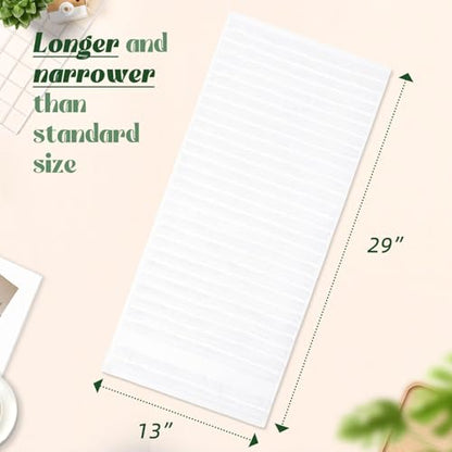 Jacquotha Luxurious 2-Pack Ribbed Striped Hand Towels (White) | Hotel & Spa Premium Cotton Face Towels 13” x 29”, Soft and Quick Drying 480 GSM - color: White