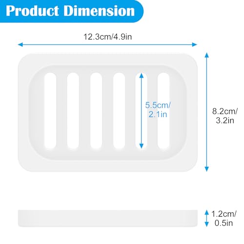 Topsky 2Pcs Soap Dish Holder, Non-Slip Bathroom Accessories Silicone Soap Case Saver, Sink Deck Bathtub Shower Dish Soap Drainer, Silicone Holder for Soap, Sponges, Scrubber (White-2pcs) - color: White-2pcs