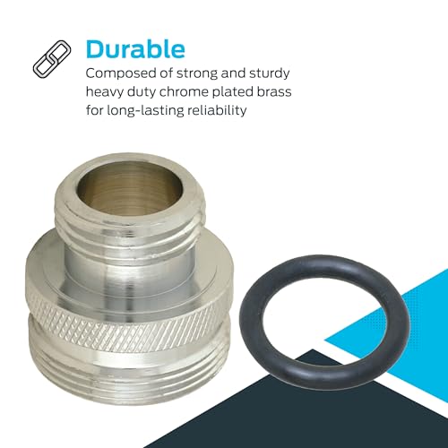 EZ-FLO 1/2 Inch IPS x 1-1/8 Inch Ball Joint Shower Arm Adapter, 20-Thread, Convert Pfister to fit standard shower head, Brass Plumbing Fitting, Chrome, 15060
