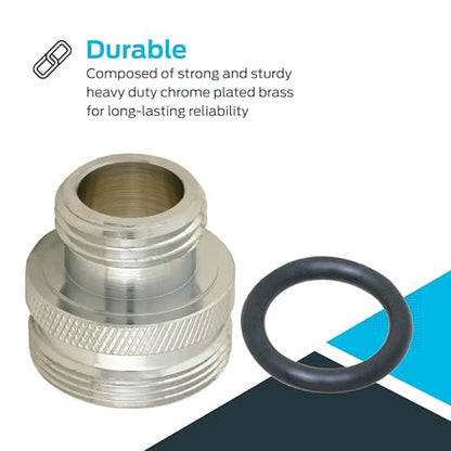 EZ-FLO 1/2 Inch IPS x 1-1/8 Inch Ball Joint Shower Arm Adapter, 20-Thread, Convert Pfister to fit standard shower head, Brass Plumbing Fitting, Chrome, 15060