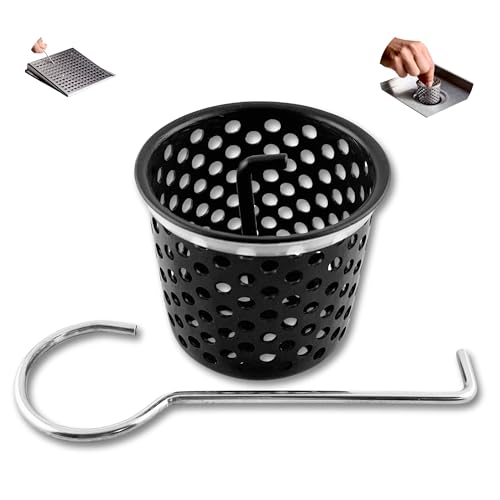 Shower Drain Strainer for Oatey Designline Shower Drain, Linear and Square with Shower Drain Key for Drain Grate Removal, Matte Black - color: Matte Black