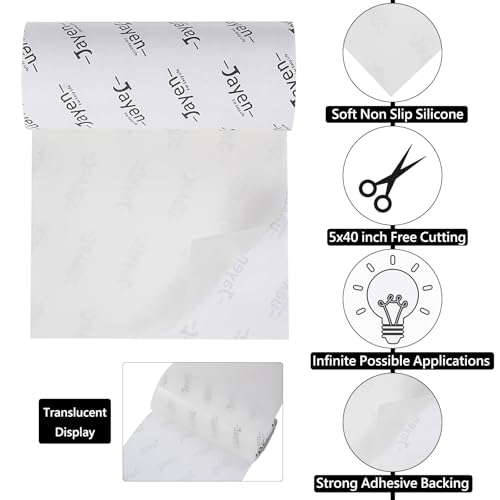 Non Slip Self Adhesive Silicone Cuttable Furniture Pads - 5x40 inch | widely used, functionality, easy to use - color: 5x40 Translucent