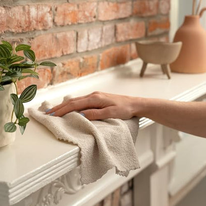 S&T INC. Microfiber Cleaning Cloth, 50 Pack, 11.8" x 11.8", Beige | Storage Box Included, Edgeless Cleaning Cloth for Home and Car, Reusable and Multi-Purpose Cleaning Rags, Machine Washable - color: Beige