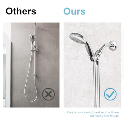 OFFO Ultra-Flex Shower Hose, Premium RV PVC Handheld Shower Head Hose Flex Hoses Extension with Brass Insert and Nut for Bathing Pet Bathing, 60 in Silver Gray - color: Silver Gray, size: 60 in