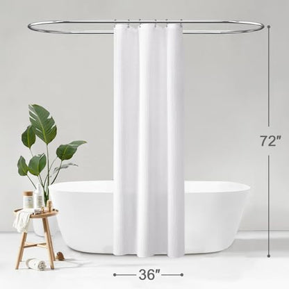 Stall Waffle Weave Shower Curtain Heavyweight Cotton Fabric White 36Wx72L | Soft Cotton Cloth,3D Square Truely Waffle,Washable, Hotel Luxury Spa, Shower Curtains for Narrow Bathroom 12 Plastic Hooks - color: White, size: Small Stall 36"W x 72"L