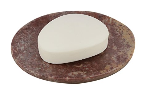 Ajuny Brown Self Draining Soap Dish, Waterfall Stone Soap Saver Tray Holder | Sloped Surface Channels Excess Moisture Away to Keep Bars Dry Durable Easy Clean Accessory for Showers Tubs and Kitchens - color: Brown