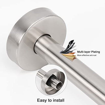 NearMoon Shower Arm, Extra Extension Arm with Flange, Stainless Steel Wall-Mounted Showerhead Extender Pipe (20 Inch, Brushed Nickel) - color: Brushed Nickel, style: 20 Inch