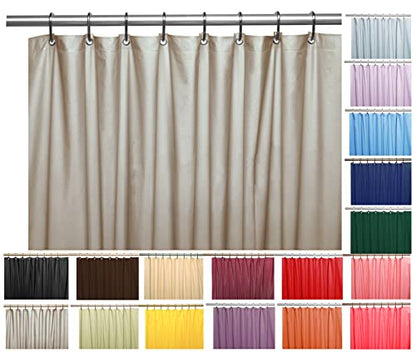 Elegant Heavy Duty Vinyl Shower Curtain Liner with 12 Metal Grommets Silver - color: Silver