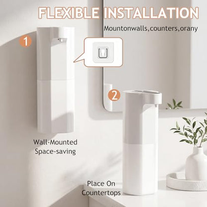 Automatic Soap Dispenser Touchless, Liquid & Foaming Soap Dispensers, USB Rechargeable Smart Hand Soap Dispenser, 3-Level Adjustable, 12.2oz/360ml (2 Pcs Gel Set White) - color: 2 Pcs Gel Set White