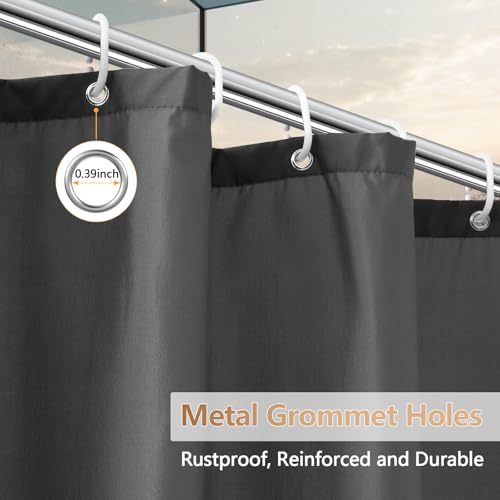 Seenus 72 x 78 inch Extra Long Fabric Shower Curtain Liner Charcoal Grey, Waterproof Cloth Shower Liner with 3 Large Magnets, Bathroom Dark Grey Long Shower Curtain Liner Machine Washable - color: Charcoal Grey, size: 72"W x 78"L (Pack of 1)