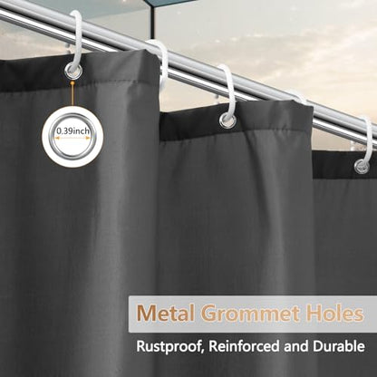 Seenus 72 x 84 inch Extra Long Waterproof Fabric Shower Curtain Liner, Charcoal Grey Cloth Shower Liner with 3 Large Magnets, Bathroom Dark Grey Long Shower Curtain Machine Washable - color: Charcoal Grey, size: 72"W x 84"L (Pack of 1)