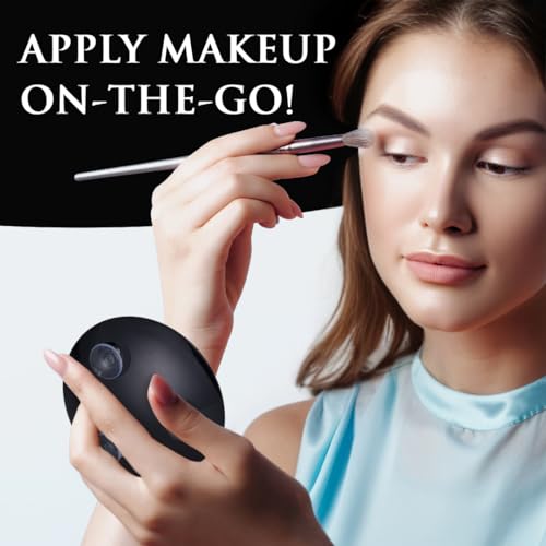 Mega-Powerful 30X Magnifying Makeup Mirror - Stick On, Ultra Portable Travel Cosmetic Mirror for Precise Makeup and Grooming, 6-inch (Black)