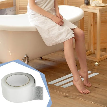 Stair Grips Treads Waterproof Non Skid Adhesive | Safety Tape for Home, Bathroom, Kitchen, Floor, Outdoor, Public Restroom, Pool, Entrance, Aisle - color: Transparent Q pattern 2.5cm*5m