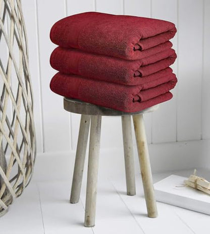 Luxury Bath Towels Set of 4 (27” x 54”) | Towels for Bathroom | Super Soft | Highly Absorbent Towels for Home, Spa, Gym (Burgundy) - color: Burgundy
