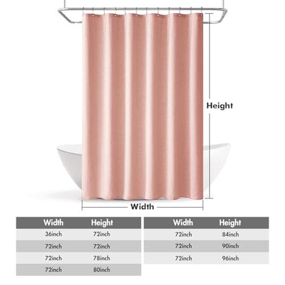 MIULEE Linen Fabric Shower Curtain Blush Pink W72*L72 12 Metal Hooks | Modern, Heavy Duty, Shower Curtain Set, Waterproof Thick Cloth Shower Curtains, Bathroom Hotel Bathtub, Washable - color: Blush Pink, size: 72"W x 72"L (Pack of 1)