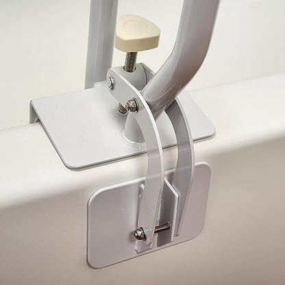 Carex White Bathtub Rail - Grab Bars for Bathroom, Bathtubs & Showers - Side Hand Grip Railing & Support - Shower Handle & Bath Tub Bar Clamps for Seniors & Elderly - style: Modern or Classic