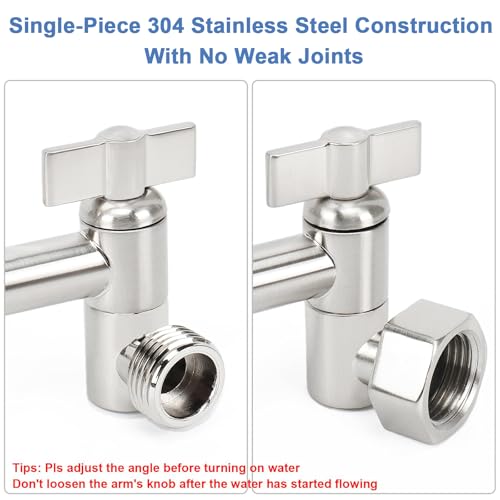 NearMoon Adjustable Shower Arm Universal Connection, Extension Arm, Adjust Angle to Upgrade Shower Experience, Easy to Install, Anti-leak (5 Inch, Brushed Nickel) - color: Brushed Nickel, style: 5 Inch Adjustale