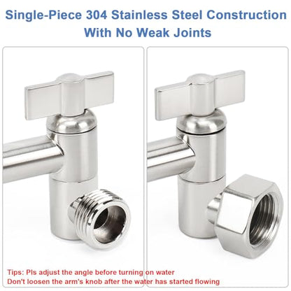NearMoon Adjustable Shower Arm Universal Connection, Extension Arm, Adjust Angle to Upgrade Shower Experience, Easy to Install, Anti-leak (5 Inch, Brushed Nickel) - color: Brushed Nickel, style: 5 Inch Adjustale