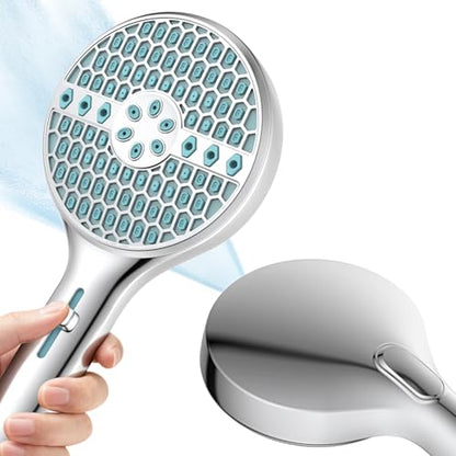 Shower Head With Handheld, 9-Mode High Pressure Handheld Showerhead | Built-in Pause Mode & Power Wash, Anti-clog Nozzles Hand Shower, Leakproof 71 Inch Hose & Adjustable Bracket, Chrome - color: Polished Chrome- 4.53 Inch