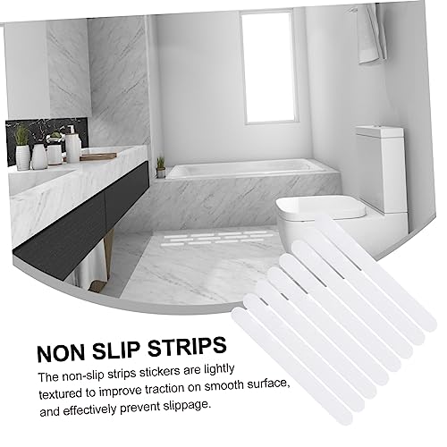 VOSAREA 24pcs Slip Stickers for Bath Safety Transparent Non Slip Strips Adhesive for Bathtubs Showers Stairs and Floors Grip - size: 24 pcs