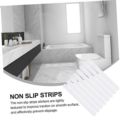 VOSAREA 24pcs Slip Stickers for Bath Safety Transparent Non Slip Strips Adhesive for Bathtubs Showers Stairs and Floors Grip - size: 24 pcs