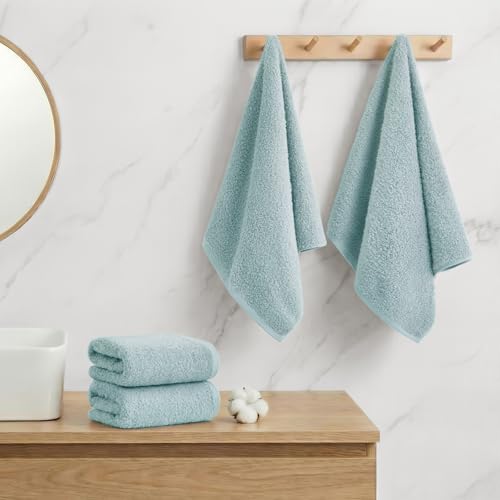 REDKISS 4-Pack Luxury Hand Towels, 16x32 Inch 450G 100% Cotton, Green Quick-Dry Bathroom & Kitchen Towels, Super Soft and Highly Absorbent - color: Green, size: hand towel set of 4