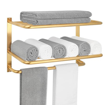 3-Tier Bathroom Towel Rack, SUS 304 Wall Mount, Brushed Gold - color: Brushed Gold, size: 23 Inch 3 Tier