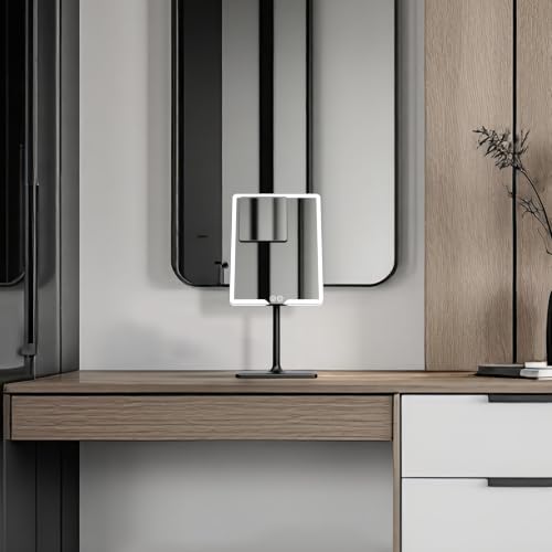 Orbit LED Vanity Mirror with Lights, 7X/1X Magnification, Dimmable & USB-C Rechargeable Tabletop Mirror - Phantom Black - color: Phantom Black