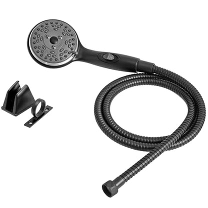 Dura Faucet DF-SA432K-MB RV Handheld Shower Wand Hose Kit (Matte Black) | Eco on/off switch pauses flow to save water in tight showers. Fits standard RV shower hoses. - color: Matte Black, size: Wand & Hose Kit