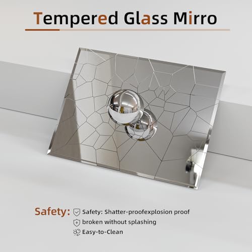 Rectangular Beveled Bathroom Mirrors, 20X30 inch Beveled Bathroom Mirror， | Frameless Mirrors for Bathroom,bedroom/wall/makeup area/cloakroom, hung horizontally or vertically. - size: 20"L x 30"W