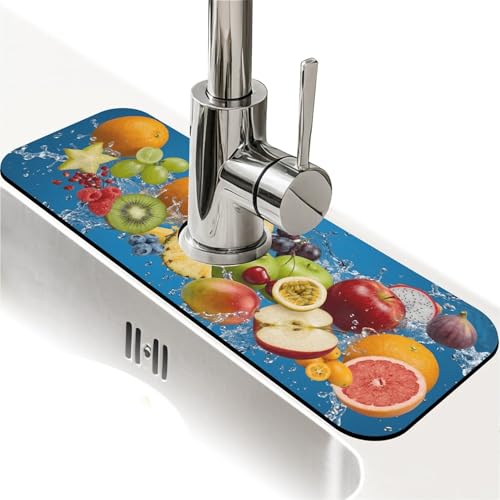 Faucet Fast Absorbent Pad - Fresh Fruit Water Splash , Suitable For Kitchen, Bathroom, Island And Other Scenes - color: Fresh Fruit Water Splash