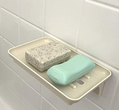 Wonder Shelf - Small Plastic Self Adhesive Bathroom Wall Mount Shelf - Fits Over Toilet Paper Holder - Designed for Smartphone and Flushable Baby Wipes (1, Cream with Holes) - color: Cream