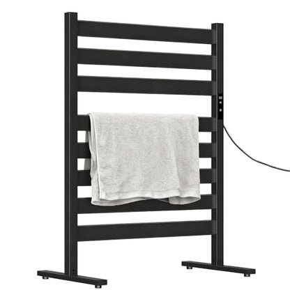 Verida Towel Warmer for Bathroom, Heated Towel Rack, Upgraded Extra-Wide Heating Area, Built-in Timer and Temperature Adjustment, Large Free-Standing Heated Towel Racks, Black 8 Bar Large - color: Matte Black, size: Large