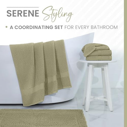 Martex Ringspun Bath Rug, 20" x 30", Sea Green | 100% Cotton, Super Soft, Super Absorbent, Non-Slip, Quick Drying - color: Sea Green