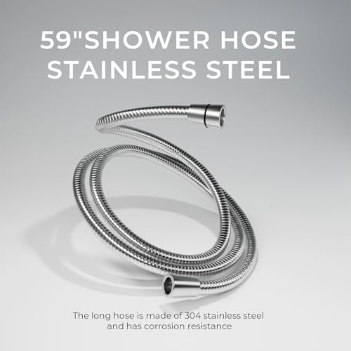 Chrome Rain Shower Head with Handheld Shower Head, 5 Spray Modes | High-Pressure Dual Shower Combo, Multi-Spray Handheld, 15-Inch Metal Extension Arm, Detachable Design for Easy, Flexible Use - color: Chrome