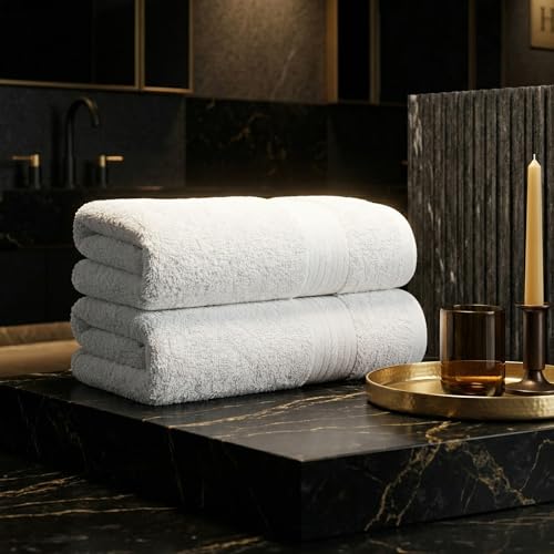 100% Cotton Hand Towels 18x28 Inches, 600 GSM, Soft & Absorbent, Set of 2, White - color: White, size: Hand Towel Set of 2