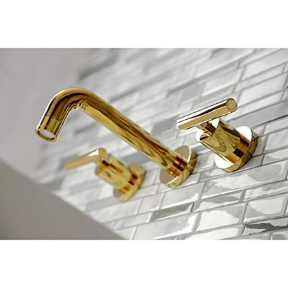 Kingston KS8122CML Wall Mount Bathroom Faucet, Polished Brass - color: Polished Brass