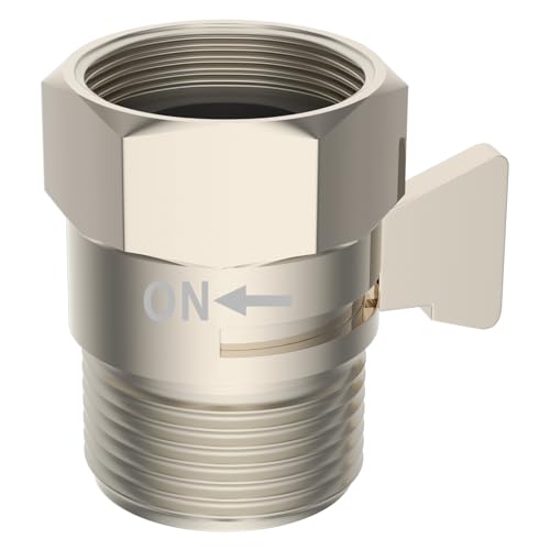 Hibbent All Metal 1 Pack Shower Head Flow Control Valve, G1/2 Brass Shut-off Valve with Metal Handle Lever, Shut OFF Water Flow Control Regulator for Handheld Shower, or Bidet Sprayer, Brushed Nickel - color: Brushed Nickel
