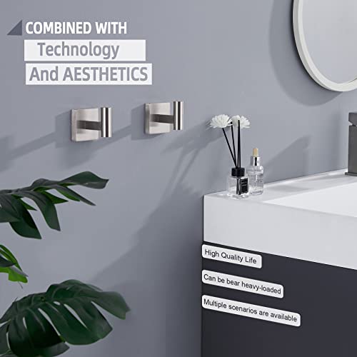 KOKOSIRI Robe Hook Bathroom Towel Coat Hooks for Bath Kitchen Wall 2 Pack Brushed Nickel Stainless Steel B1013BR-P2 - color: Brushed Nickel, size: 2 Pack