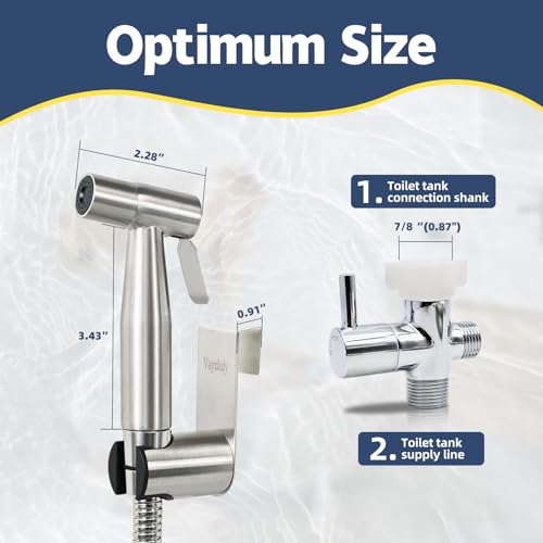 Vayzluiy Handheld Toilet Bidet Sprayer for Toilet-Adjustable Water Pressure Control with Bidet Hose for Feminine Wash, Stainless Steel Brushed Nickel Cloth Diaper for Baby Wash (Stainless Steel, 1) - style: Stainless Steel