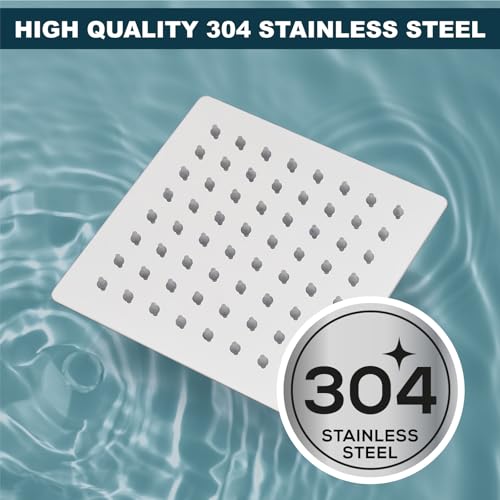 Midanya Square Rain Shower Head,High Pressure,Polish Chrome 6 Inch | 360°Swivel,Ceiling or Wall Mount,Waterfall Full Body Coverage,Bathroom Remodel,Stainless Steel Large Rainfall Shower Head - color: Chrome, size: 6 Inch