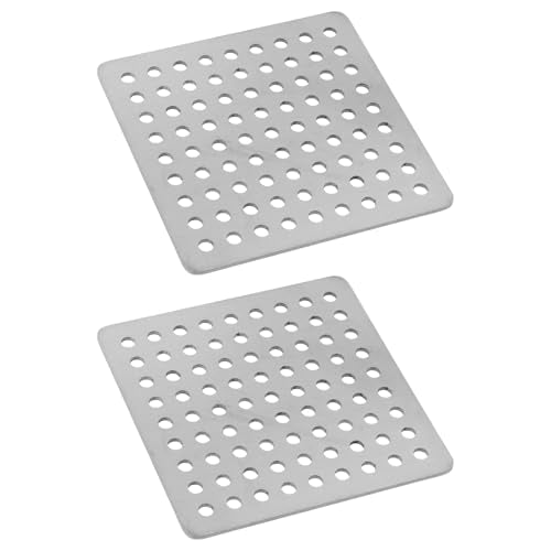 Square Drain Cover Grates,2.36" x 2.36" 304 Stainless Steel Drainage Grate Cover Replacement Floor Drain Strainer for Shower, Bathroom Floor, Balcony, and Outdoor Garden Drains -2pcs - size: 2.36" x 2.36"