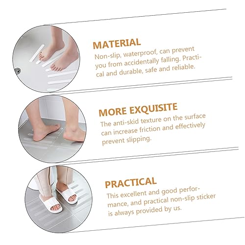 SOLUSTRE 12pcs Anti-Slip Bathtub Stickers Non-Skid Safety Decals for Shower and Tub Easy to Install Transparent Strips Strong Adhesion to Prevent Slipping