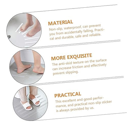 SOLUSTRE 12pcs Anti-Slip Bathtub Stickers Non-Skid Safety Decals for Shower and Tub Easy to Install Transparent Strips Strong Adhesion to Prevent Slipping