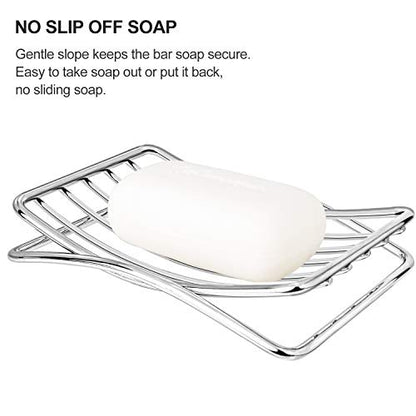 Soap Dish Stainless Steel Bar Soap Holder for Shower Bathroom, Self-draining Soap Dishes Sponge Holder for Kitchen Sink Easy Cleaning Quick Dry with Beige Soap Saver - color: Beige-arch 1p