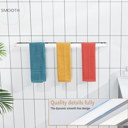 KOKOSIRI Towel Holder Chrome Bath Towel Bar Rack 32-Inch Kitchen Holder Polished Stainless Steel for Bathroom Hardware Wall Mounted, 1 Pack B4008CH-L32 - color: Polished Chrome, size: 32-Inch